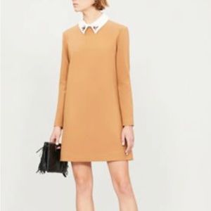 Maje Ragone Twill mini dress, with dragonfly gems collar, size 1, NWOT